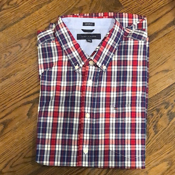 tommy hilfiger custom fit dress shirt TOMMY HILFIGER CUSTOM FIT ESSENTIAL SOLID SHIRT Collection Blue main image 1